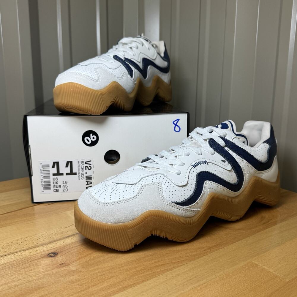 MSCHF V2.WAV White Cream Navy Wavy Sneaker Men Size 11 MSCHF015 NIB